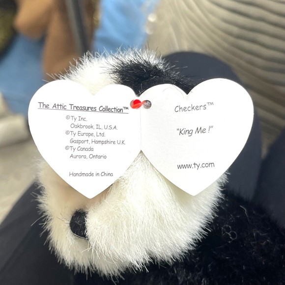 Ty Attic Treasures Collection Beanie Baby CHECKERS the Panda Bear RETIRED - Picture 6 of 9